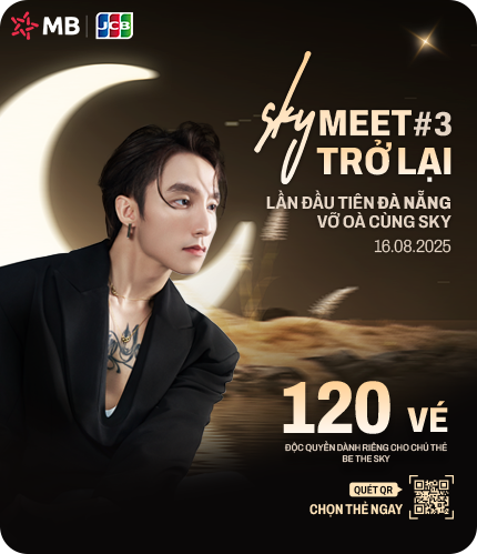 SKYMEET #3 lừng danh chính thức tái xuất tại TP. Đà Nẵng! Từ 14/07 đến 10/08/2025, hãy quẹt thẻ tích chi tiêu để chạm tay vào tấm vé tham dự sự kiện “độc quyền”, nơi những cảm xúc thăng hoa cùng Sơn Tùng M-TP đang chờ đón!